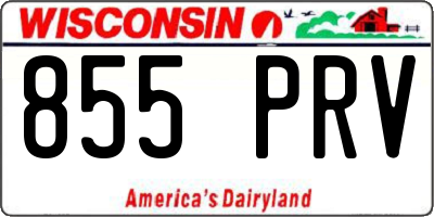 WI license plate 855PRV