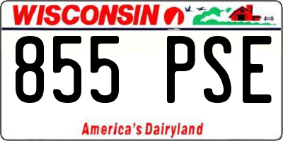 WI license plate 855PSE