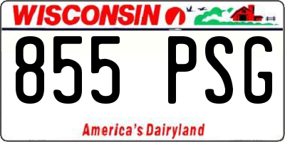 WI license plate 855PSG