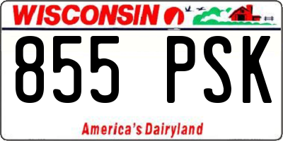 WI license plate 855PSK
