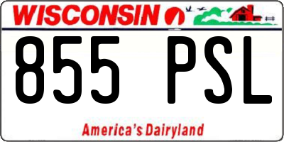 WI license plate 855PSL