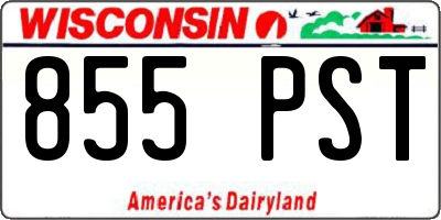 WI license plate 855PST