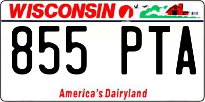 WI license plate 855PTA