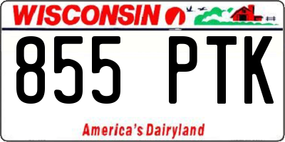 WI license plate 855PTK