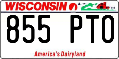 WI license plate 855PTO