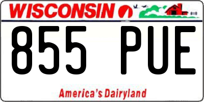 WI license plate 855PUE