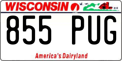 WI license plate 855PUG
