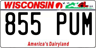 WI license plate 855PUM