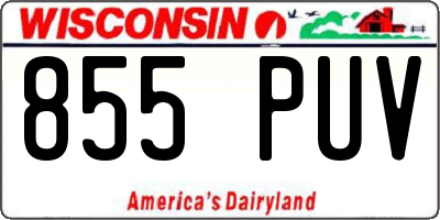 WI license plate 855PUV