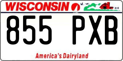 WI license plate 855PXB