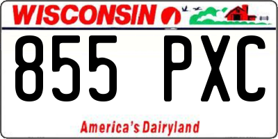 WI license plate 855PXC