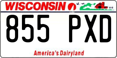 WI license plate 855PXD