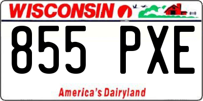 WI license plate 855PXE