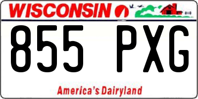 WI license plate 855PXG