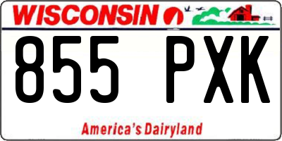 WI license plate 855PXK