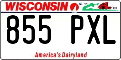WI license plate 855PXL