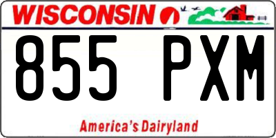 WI license plate 855PXM