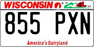 WI license plate 855PXN