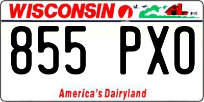 WI license plate 855PXO