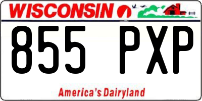 WI license plate 855PXP