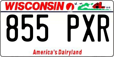 WI license plate 855PXR