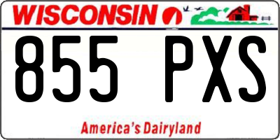 WI license plate 855PXS