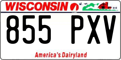 WI license plate 855PXV