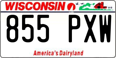 WI license plate 855PXW