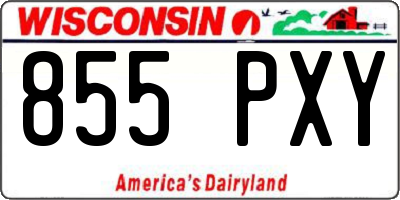 WI license plate 855PXY