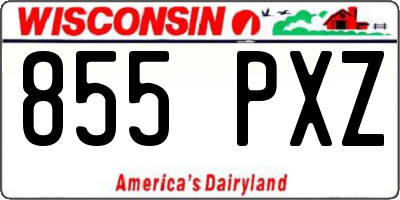 WI license plate 855PXZ