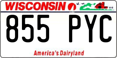 WI license plate 855PYC
