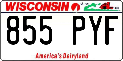 WI license plate 855PYF
