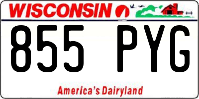 WI license plate 855PYG