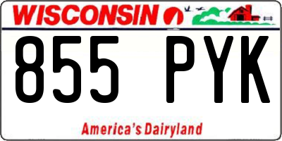 WI license plate 855PYK
