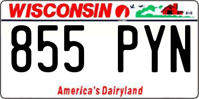 WI license plate 855PYN