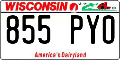 WI license plate 855PYO