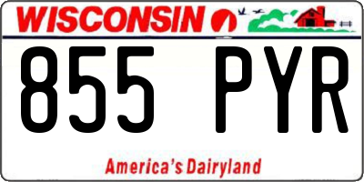 WI license plate 855PYR