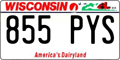 WI license plate 855PYS