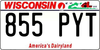 WI license plate 855PYT