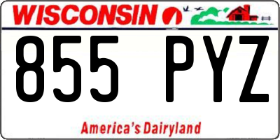 WI license plate 855PYZ