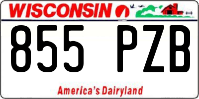 WI license plate 855PZB