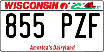 WI license plate 855PZF