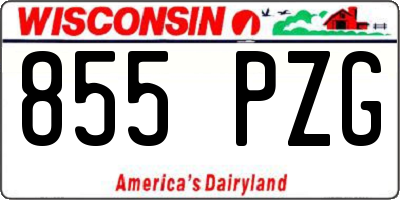 WI license plate 855PZG