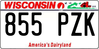 WI license plate 855PZK