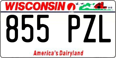 WI license plate 855PZL