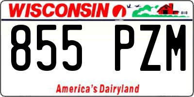 WI license plate 855PZM
