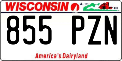 WI license plate 855PZN