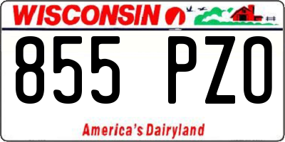 WI license plate 855PZO