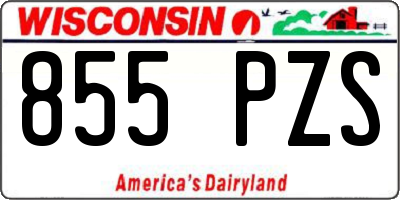 WI license plate 855PZS