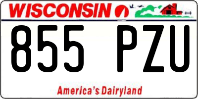 WI license plate 855PZU